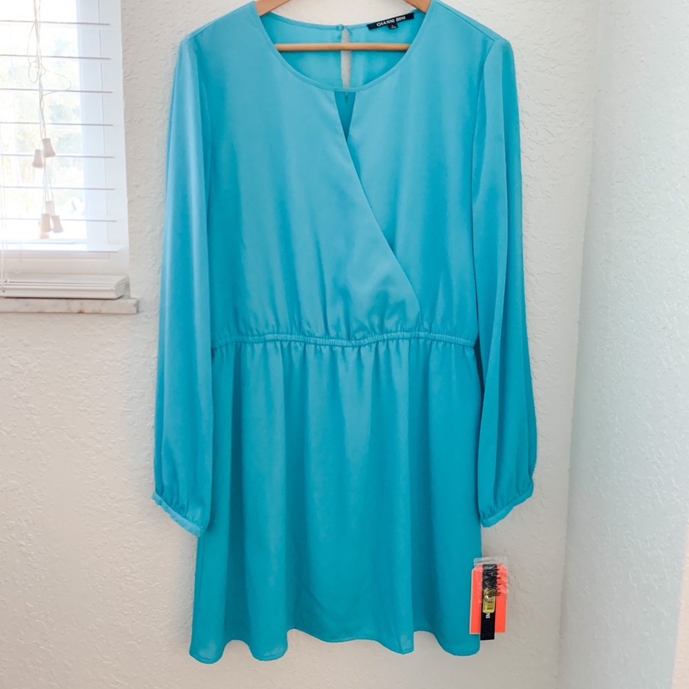 GIANNI BINI NWT aqua blue dress size L